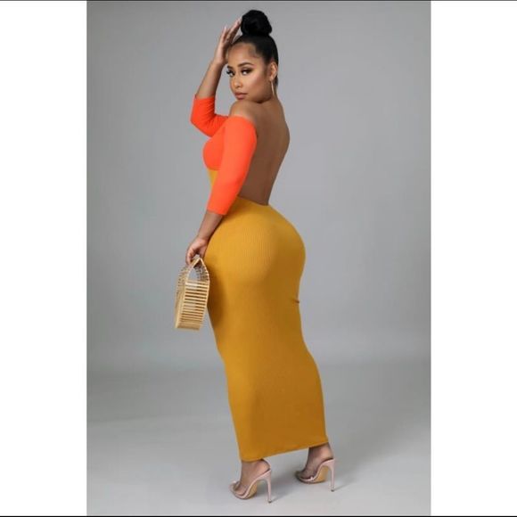 Backless Ribbed Maxi Dress - Picture 2 of 3